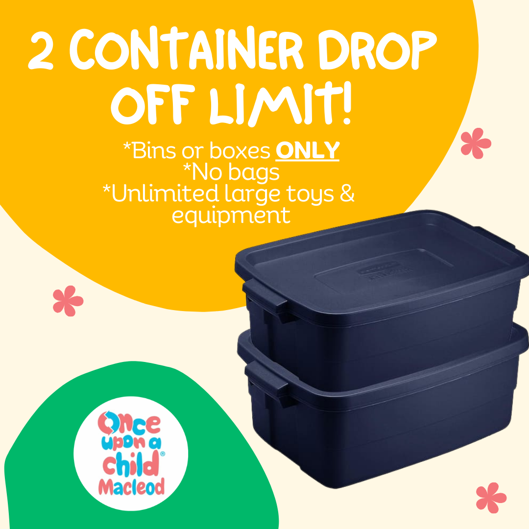 A graphic image of two plastic storage bins in front of a green circle and a yellow circle. In the yellow circle is the text 